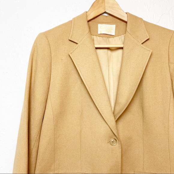 PENDLETON Wool Two Button Tan Camel Blazer 10 - Picture 2 of 7